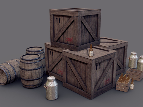 Cargo props wooden box barrel