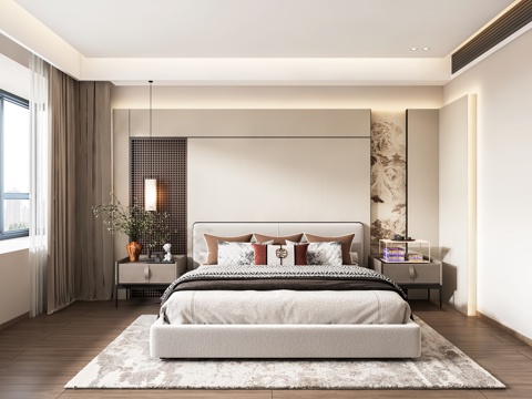 New Chinese-style master bedroom