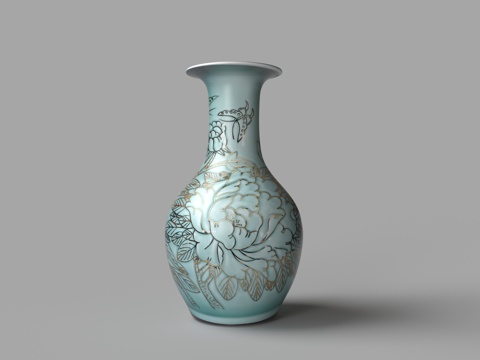 Chinese style blue and white porcelain waist vase vase