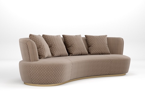 modern curved sofa