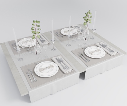 Modern cutlery knives and forks dishes