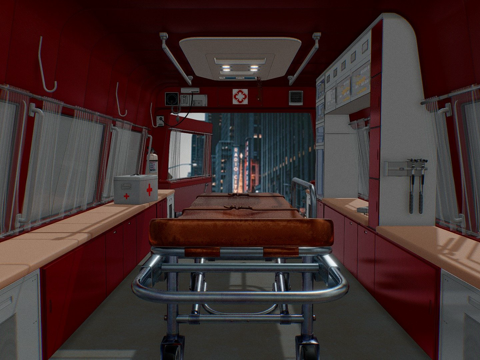 Ambulance with interior trim