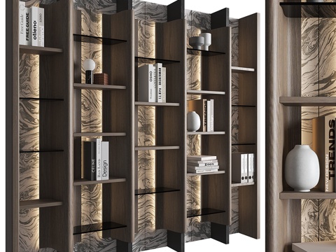 Modern wall-mounted bookcase full-wall bookcase