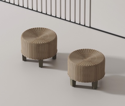 rattan stool round stool low stool