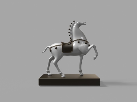 Modern White Ceramic Sculpture Horse Ornaments