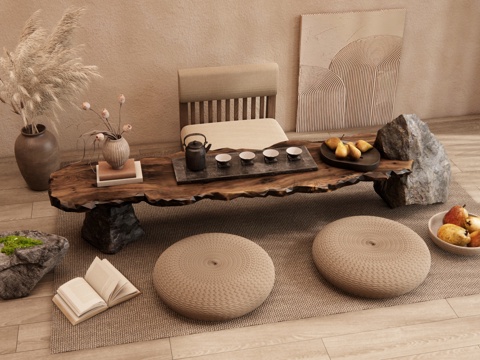 Tatami Tea Table and Chair Tea Table Head