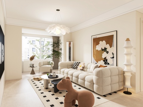 Cream Style Living&Dining Room