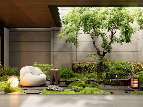 Modern Garden Landscape Sinking Courtyard Patio Courtyard