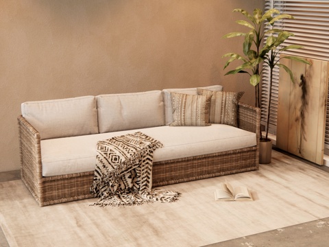 Quiet outdoor sofa rattan sofa