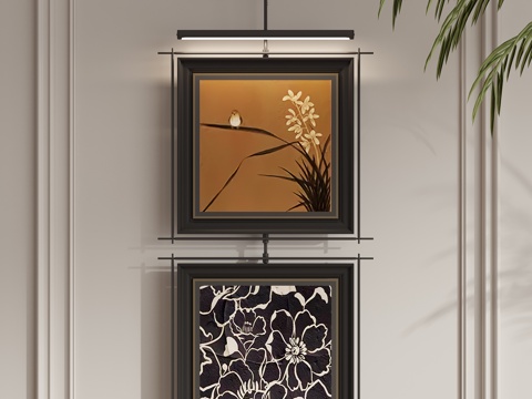 Mid-century Style Hanging Painting Flower Painting Decorative Painting