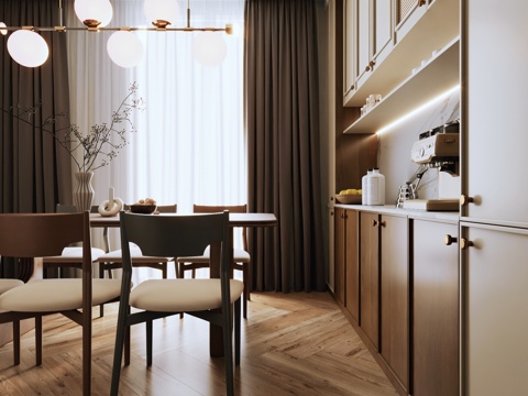 Mid-century Style DiningRoom Kitchen