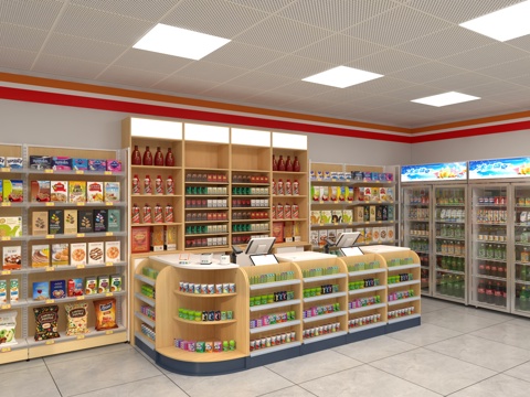 Modern Convenience Store Supermarket