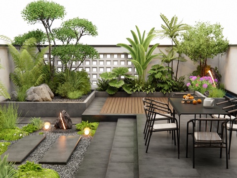 Modern Courtyard Garden Courtyard View