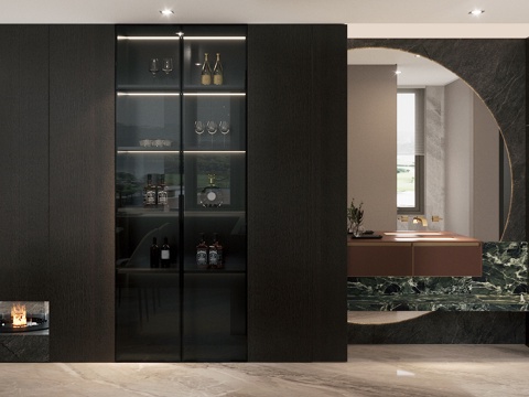 Modern Glass Wine Cabinet