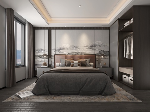 New Chinese-style master bedroom