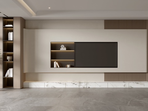 Modern minimalist living room TV Wall