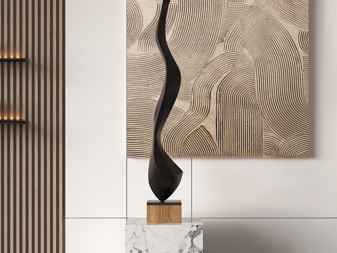 Modern abstract wood sculpture