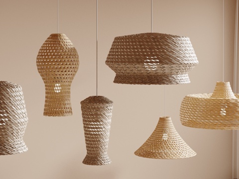 New Chinese Chandelier Bamboo Lamp