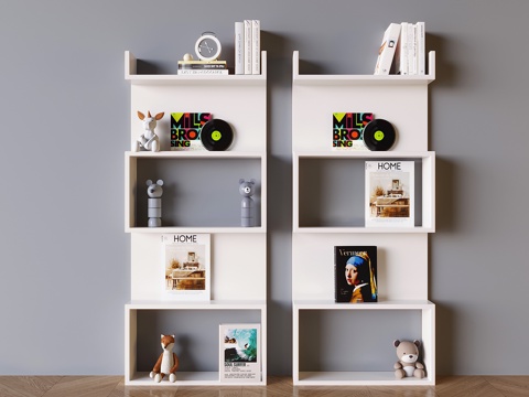 Cream Style Bookshelf Magazine Rack Display Rack