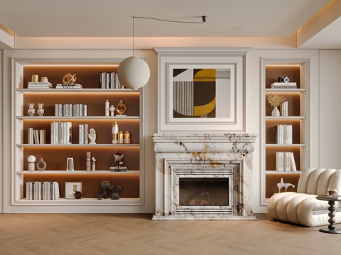 French Bookcase Fireplace