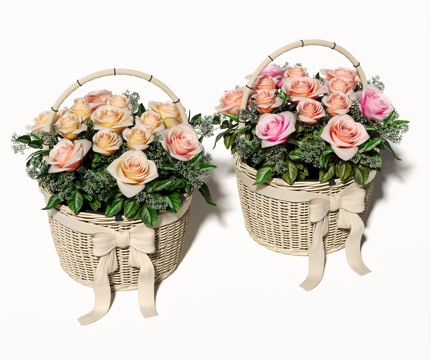 Modern Flower Basket Flowers