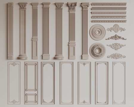 French plaster line column