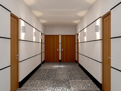 Modern Apartment Corridor Residential Corridor