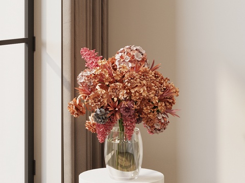 vase bouquet ornaments rose hydrangea