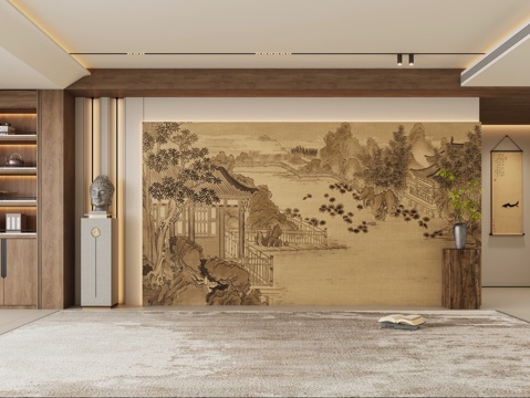 New Chinese Zen living room Wall