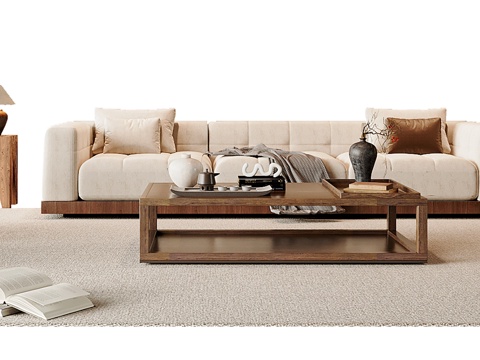 Neo-Chinese Style Sectional Sofa