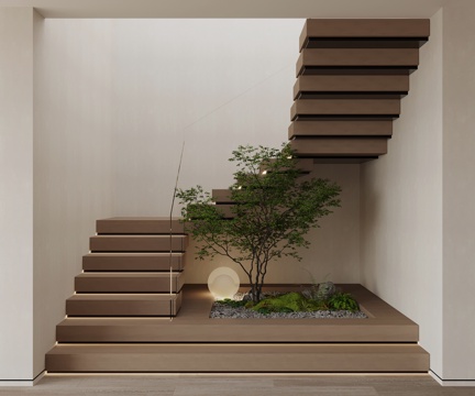 Modern stairwell staircase landscaping