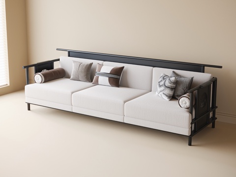 New Chinese-style three-person sofa