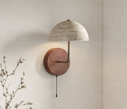 Mid-century Style cave stone wall lamp