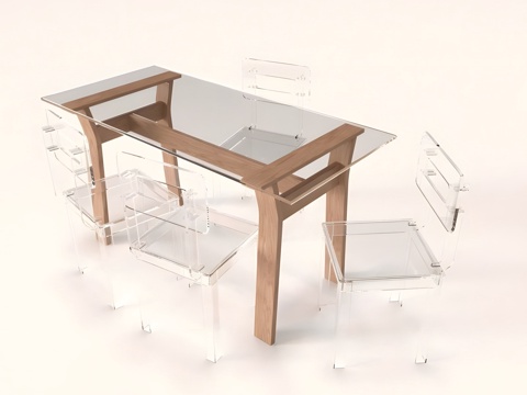 Transparent Dining Table and Chair