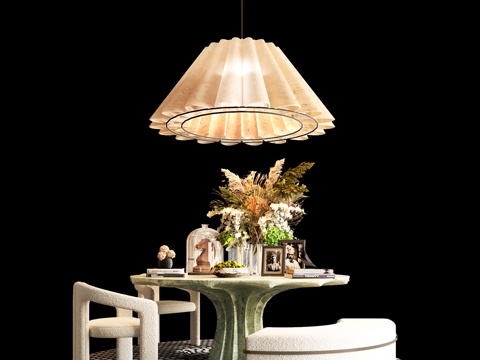 Modern table and chair basin-cut table lamp