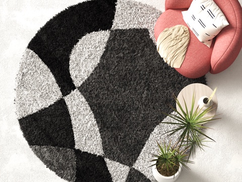 modern round carpet plush carpet