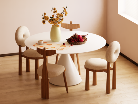 Cream Style dining table and chair