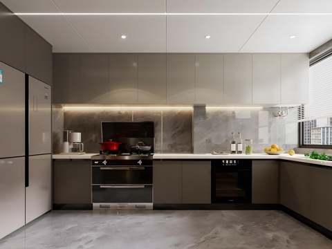 Modern enclosed kitchen