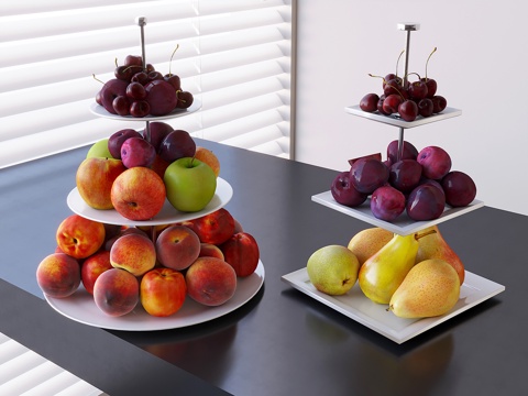 fruit apple peach cherries pear fruit plate