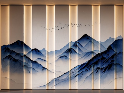 Song-style aesthetic mural Wall