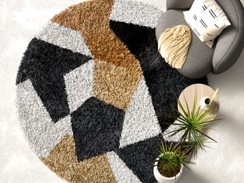 modern round carpet plush carpet