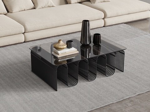 Modern glass coffee table