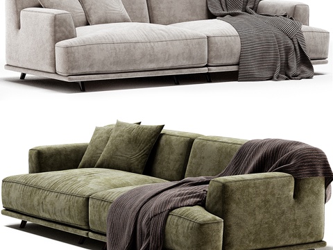 Modern fabric double sofa