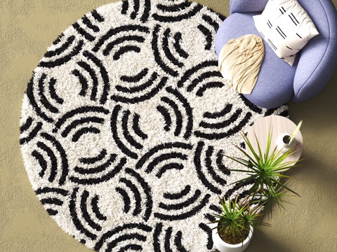 modern round carpet plush carpet