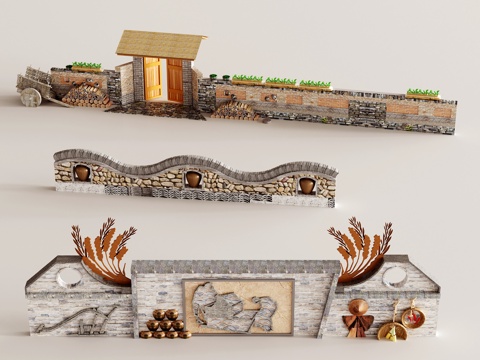 Modern Rural Landscape Wall Landscape Wall Enclosing Wall Courtyard Wall Folk Landscape Wall