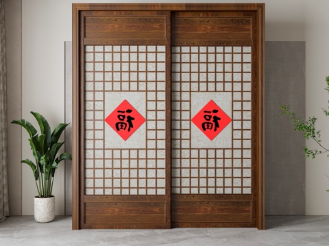 New Chinese-style sliding door