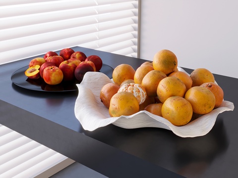 fruit orange peach fruit plate