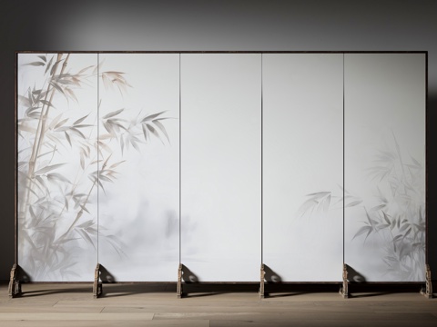 New Chinese-style Screen Partition Bamboo Mural Screen