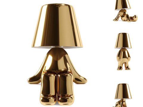 Qeeboo Golden Table Lamp Cartoon Table Lamp