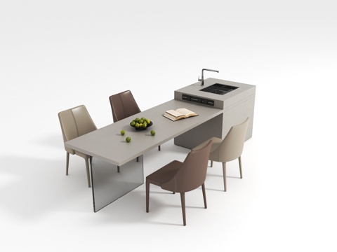 Modern Island Dining Table and Chair